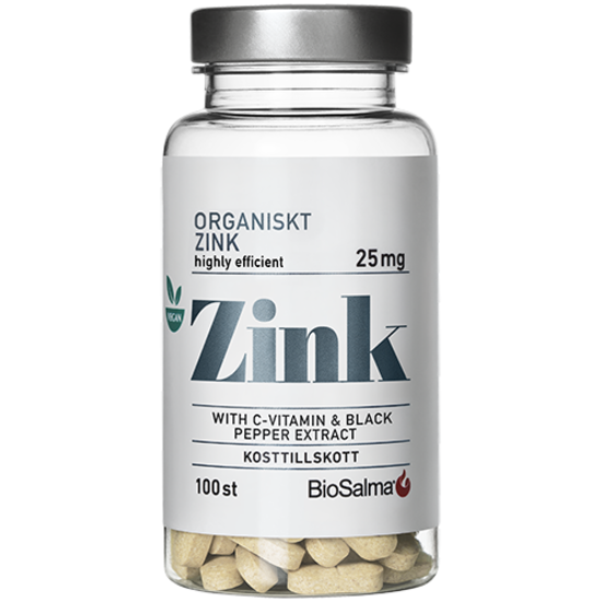 BioSalma Organiskt Zink 25 mg 100 tabletter