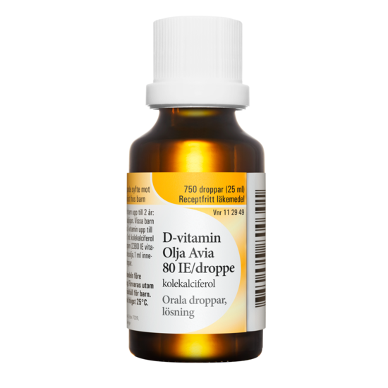 Avia D-vitamin Olja, orala droppar, lösning 80 IE/droppe 25 ml