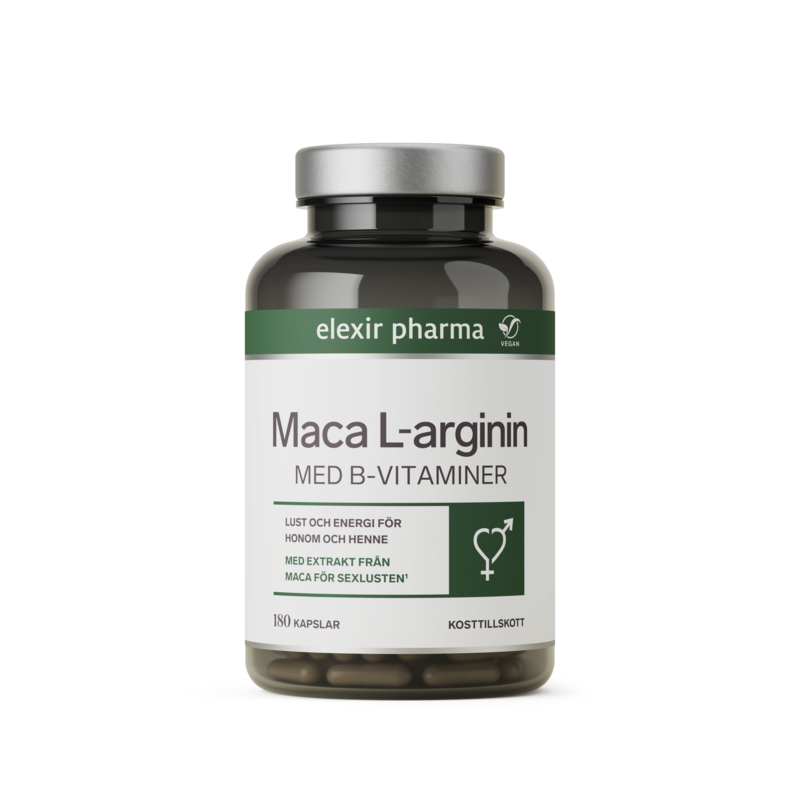 Elexir Pharma Maca med L-arginin 180 kapslar