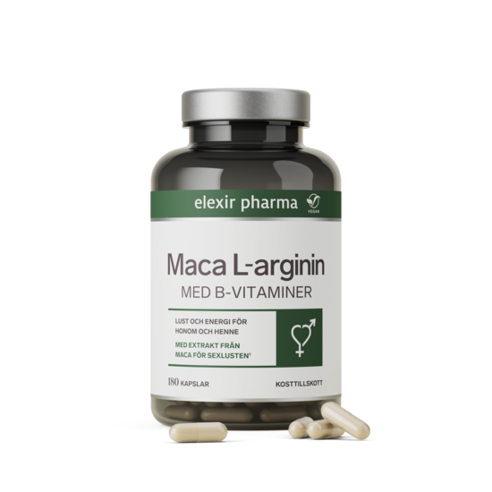 Elexir Pharma Maca med L-arginin 180 kapslar