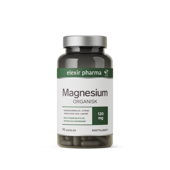 Elexir Pharma Magnesium Organisk 120 mg 90 kapslar