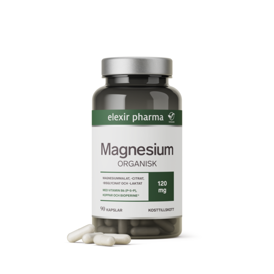 Elexir Pharma Magnesium Organisk 120 mg 90 kapslar