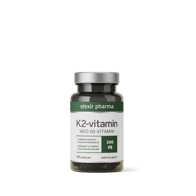 Elexir Pharma K2-vitamin D3-vitamin 60 kapslar