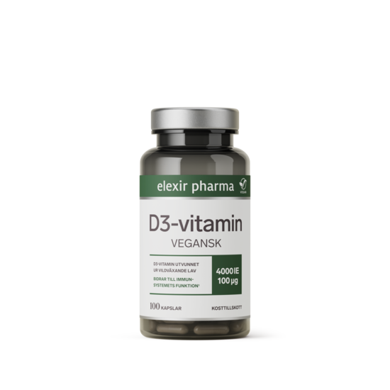 Elexir Pharma D3-vitamin Vegansk 4000 IE 100 kapslar