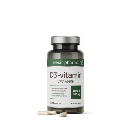 Elexir Pharma D3-vitamin Vegansk 4000 IE 100 kapslar