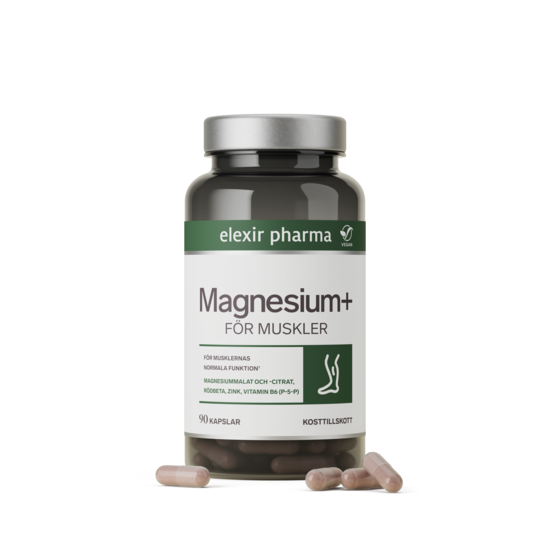 Elexir Pharma Magnesium+ För muskler 90 kapslar