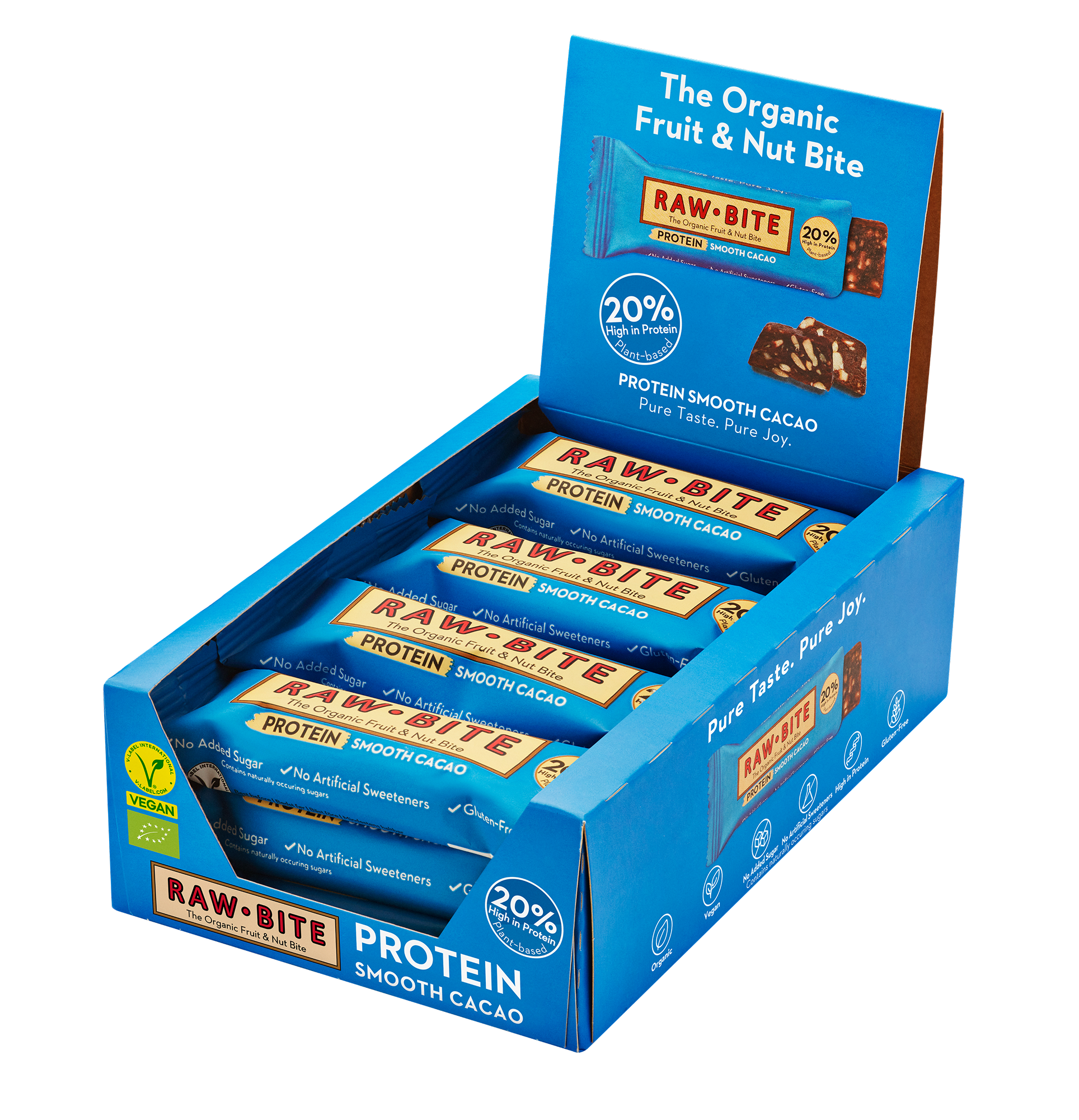 Rawbite Protein Kakao Smooth EKO 45 g 12-pack