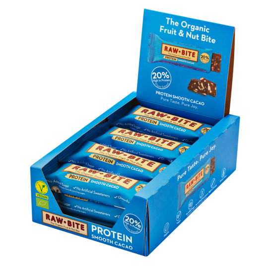 Rawbite Protein Kakao Smooth EKO 45 g 12-pack