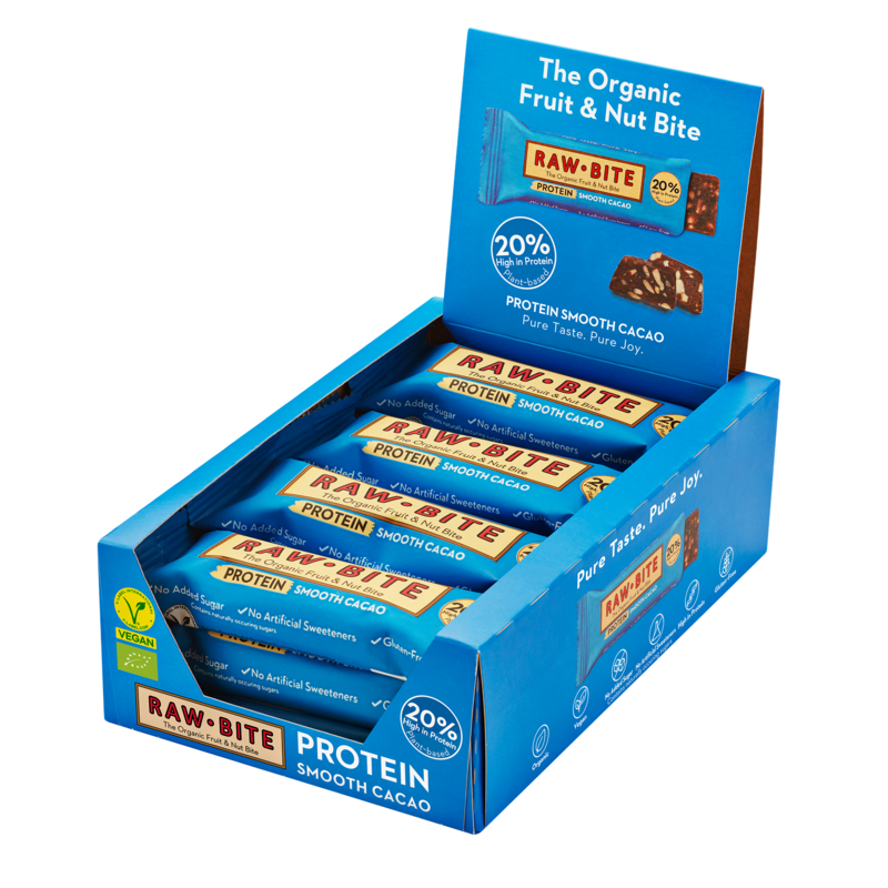 Rawbite Protein Kakao Smooth EKO 45 g 12-pack