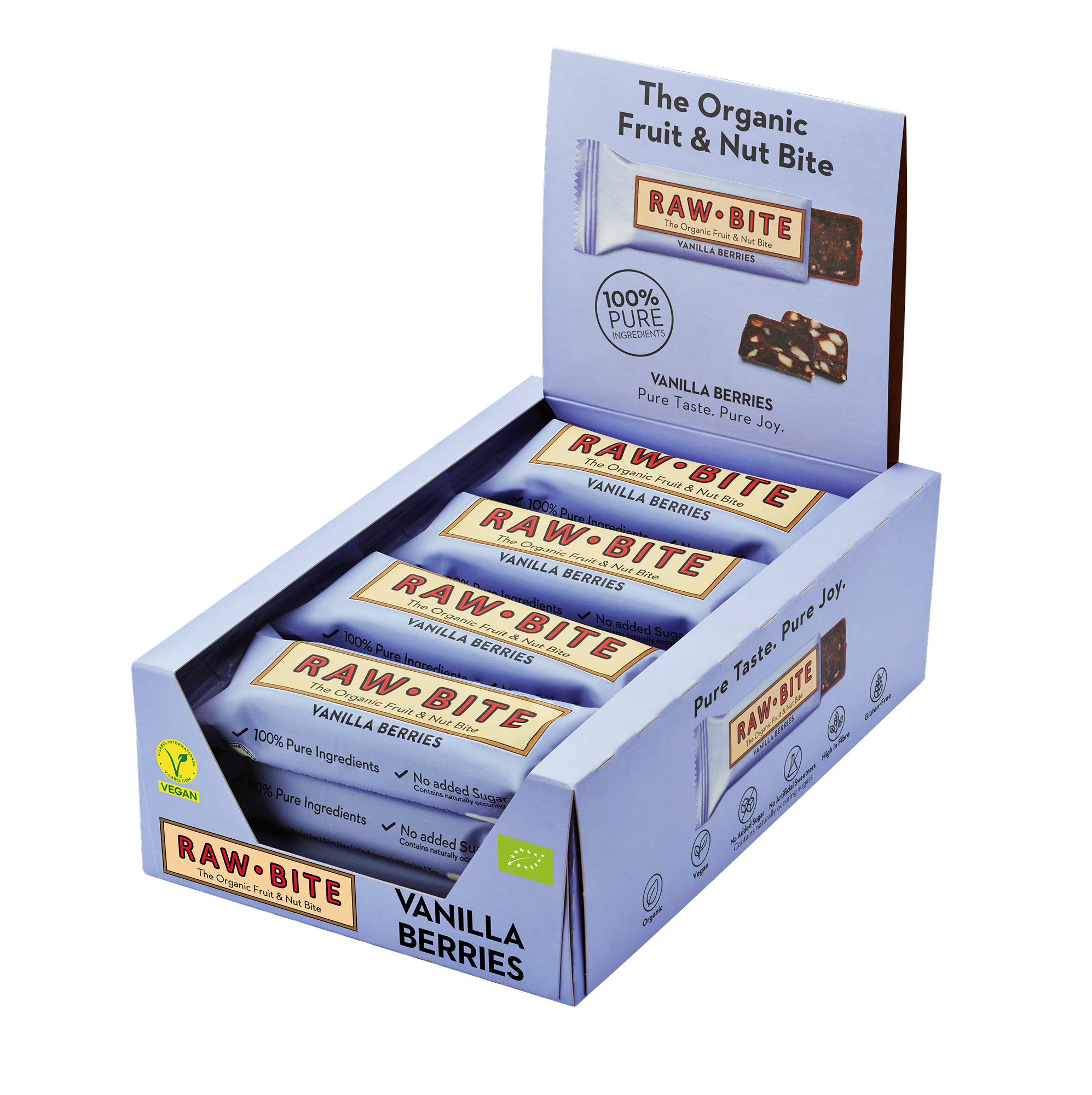 Rawbite Frukt- & Nötbar Vanilla Berries 50 g 12-pack