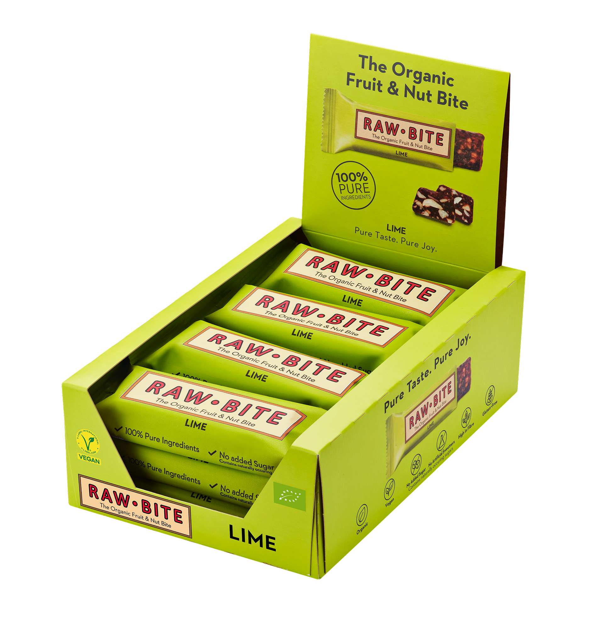 Rawbite Frukt- & Nötbar Lime EKO 50 g 12-pack
