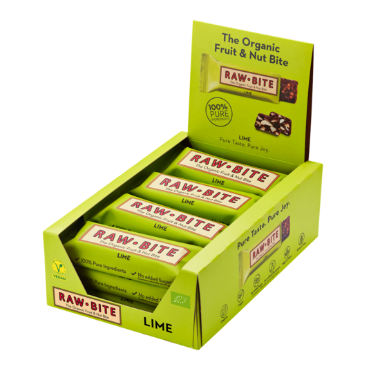 Rawbite Frukt- & Nötbar Lime EKO 50 g 12-pack