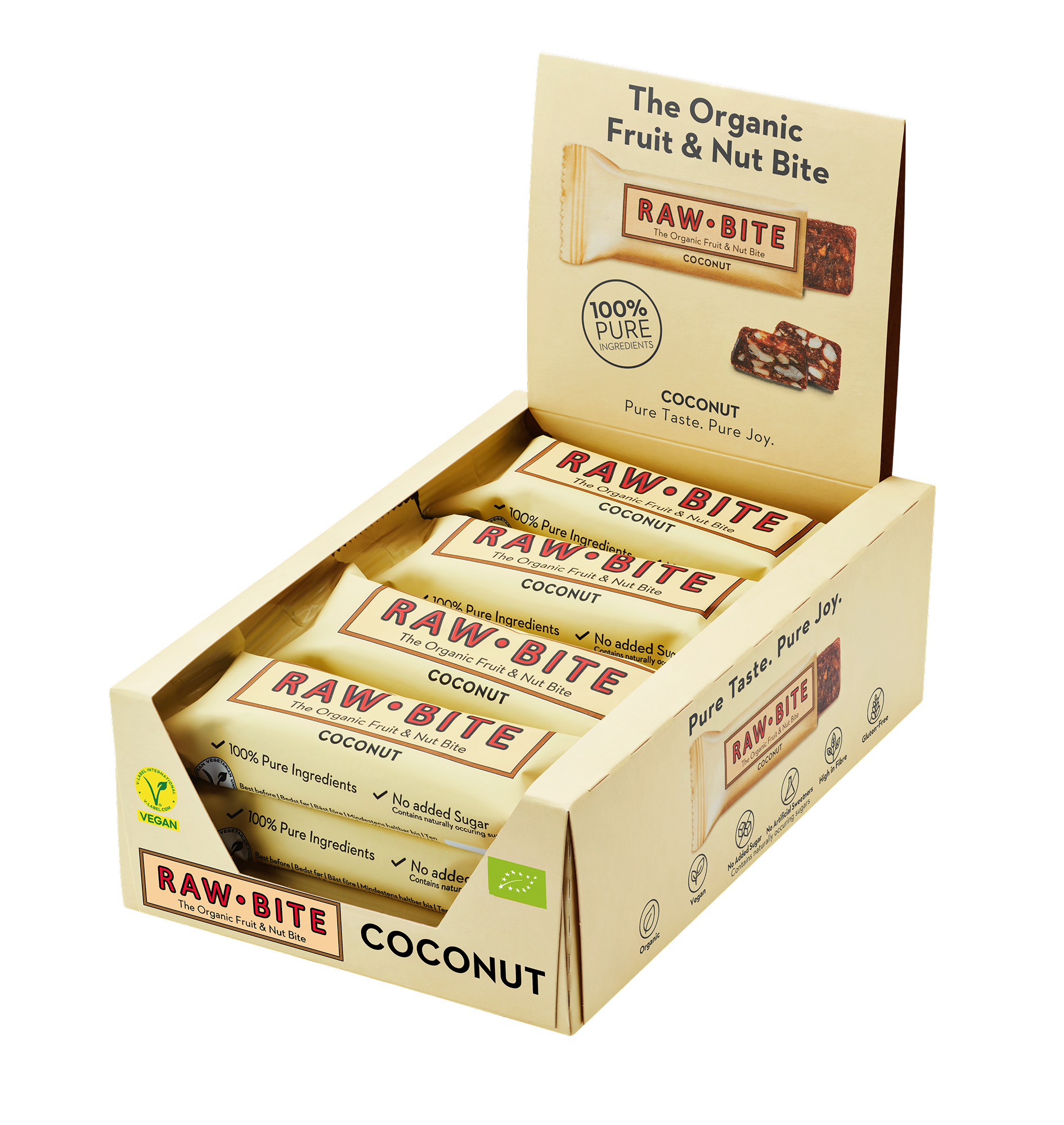 Rawbite Frukt- & Nötbar Kokos EKO 50 g 12-pack
