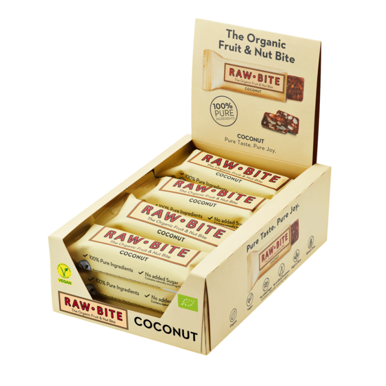 Rawbite Frukt- & Nötbar Kokos EKO 50 g 12-pack