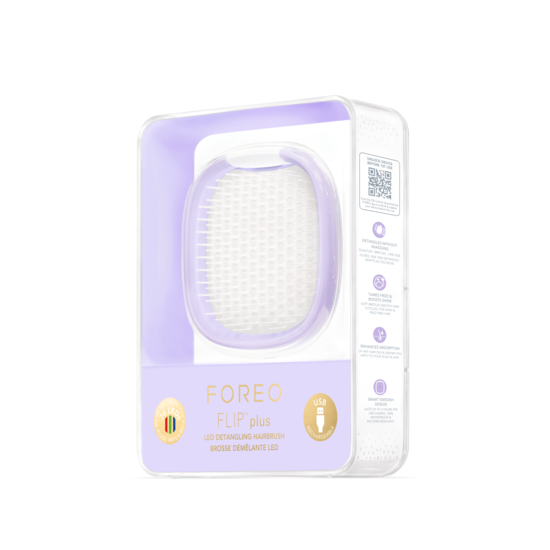 FOREO FLIP™ Plus LED Detangling Hairbrush Lavender