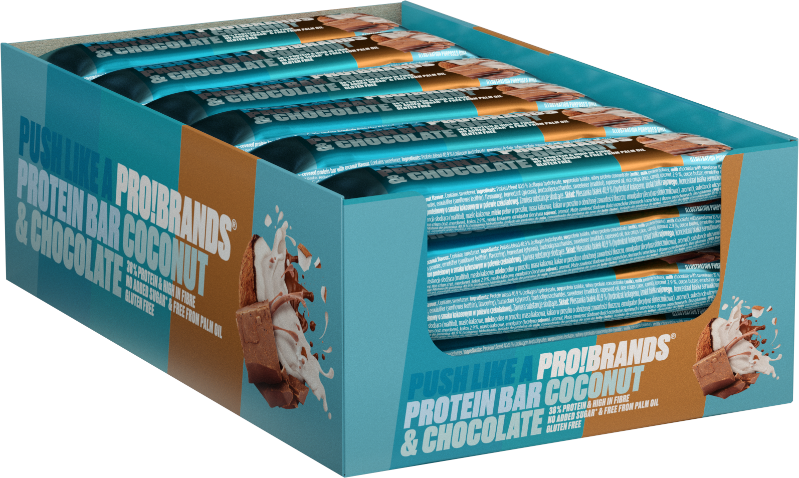 ProBrands Protein Bar Coconut 45 g 24-pack