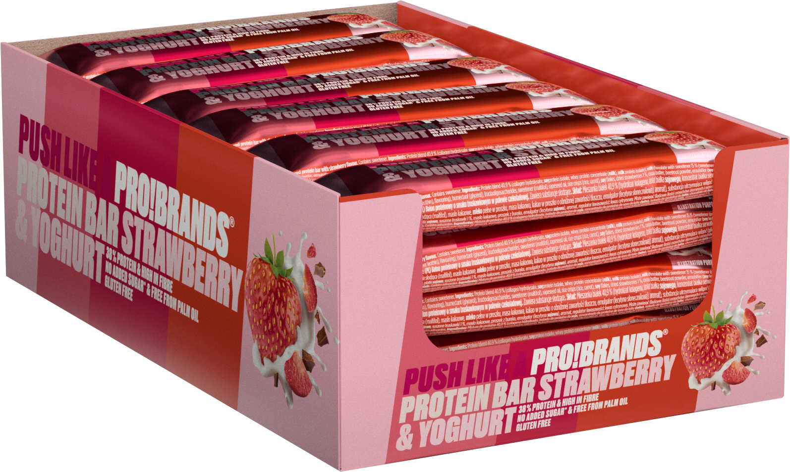 ProBrands Protein Bar Strawberry & Chocolate 45 g 24-pack