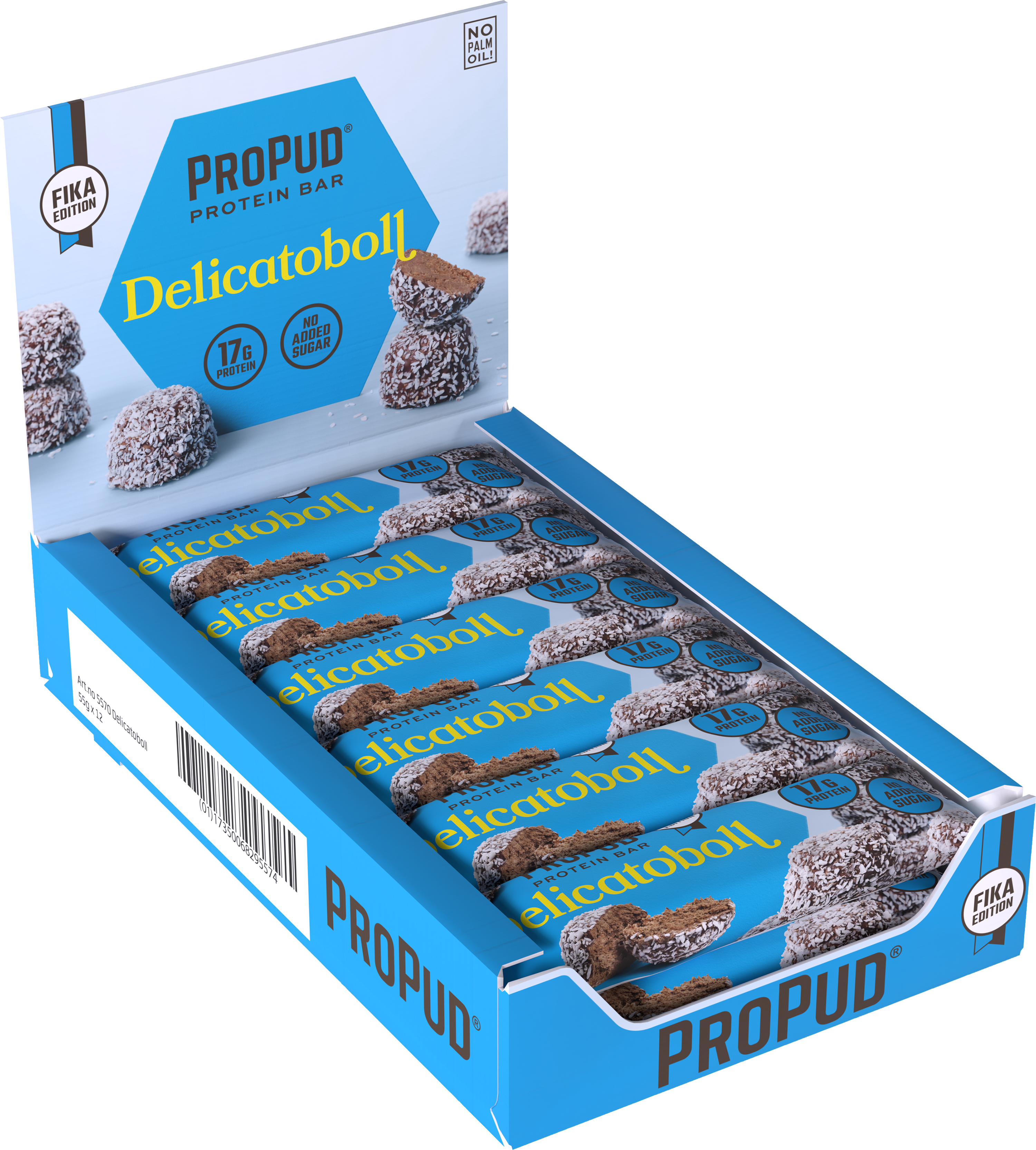 ProPud Proteinbar Delicatoboll 55 g 12-pack