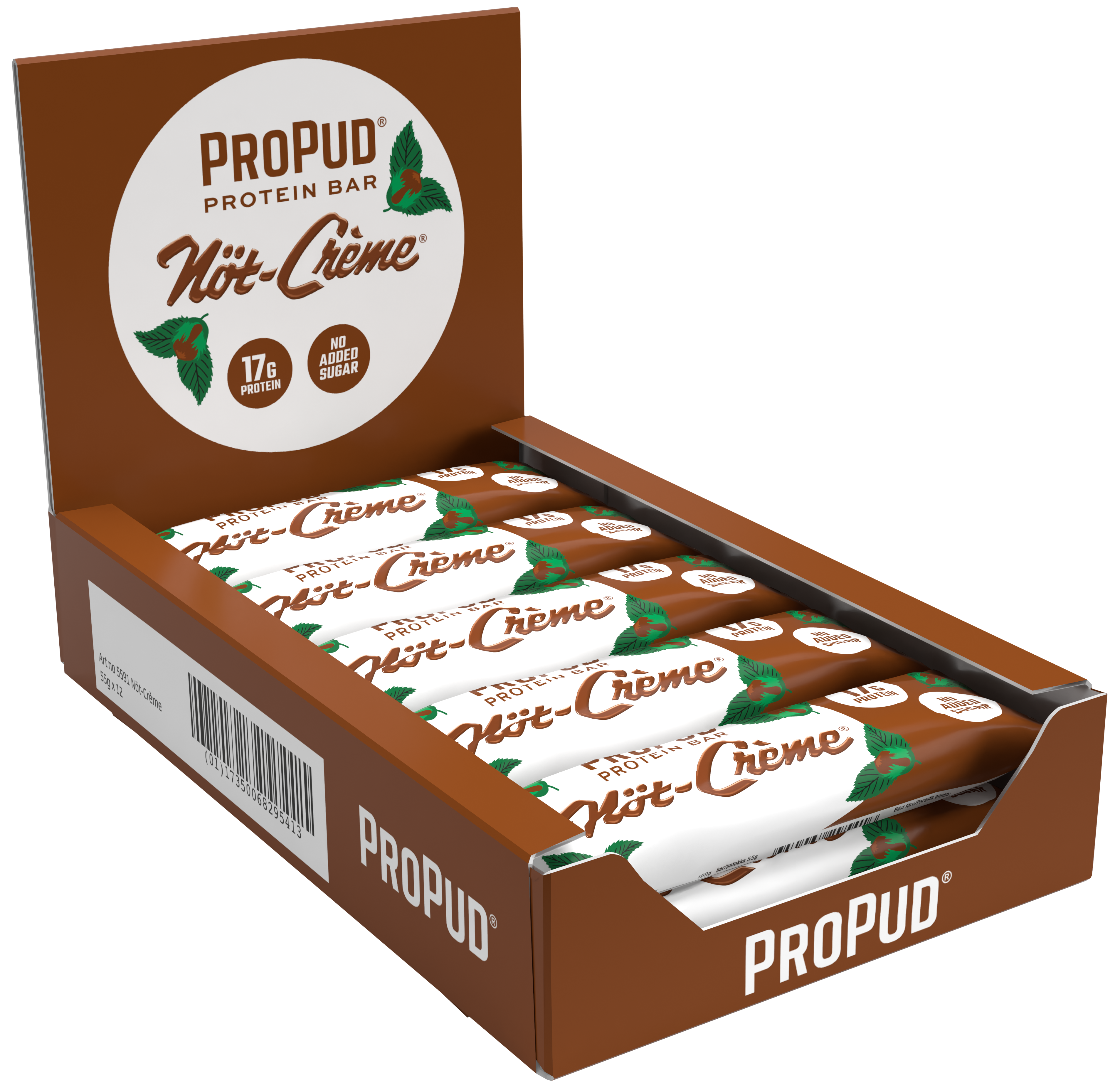 ProPud Proteinbar Nöt-Crème 55 g 12-pack