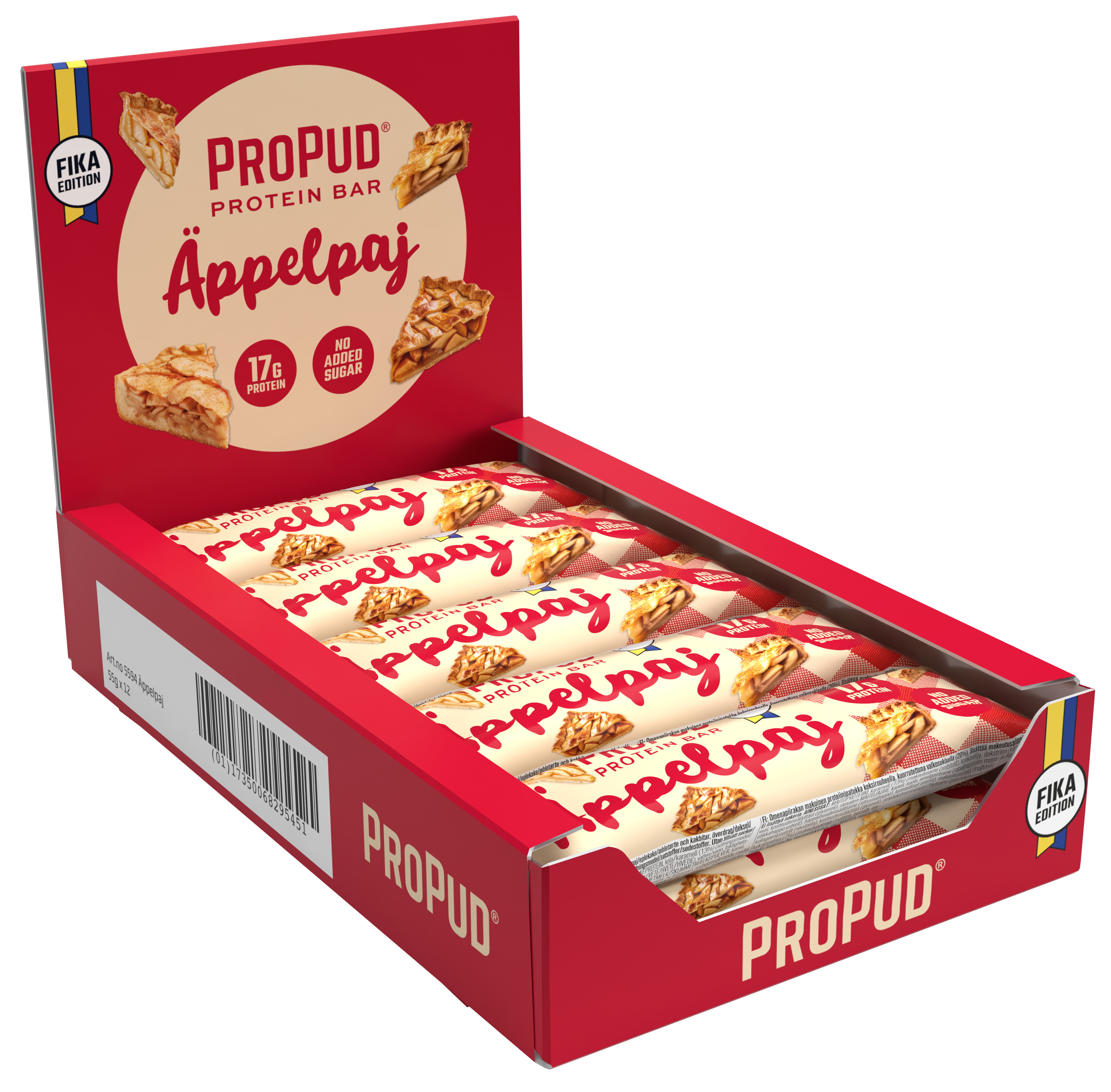 ProPud Proteinbar Äppelpaj 55 g 12-pack