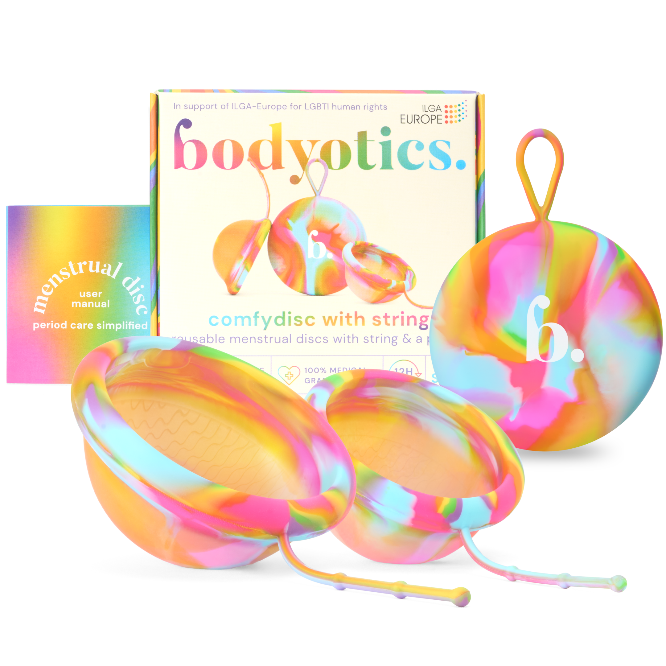 Bodyotics comfydisc Mensdiskar med snöre S & L Regnbåge