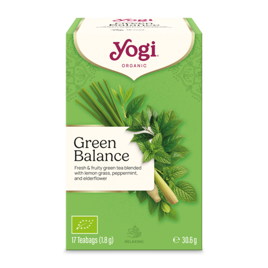 YogiTea  Ayuvediskt Ekologiskt Grönt te med aromatisk kombucha 17 tepåsar