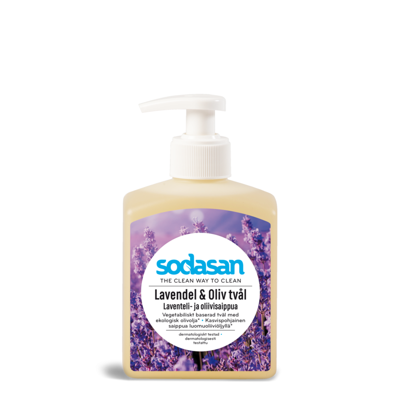 Sodasan Lavendel & Oliv Tvål Med Ekologisk Olivolja 300 ml