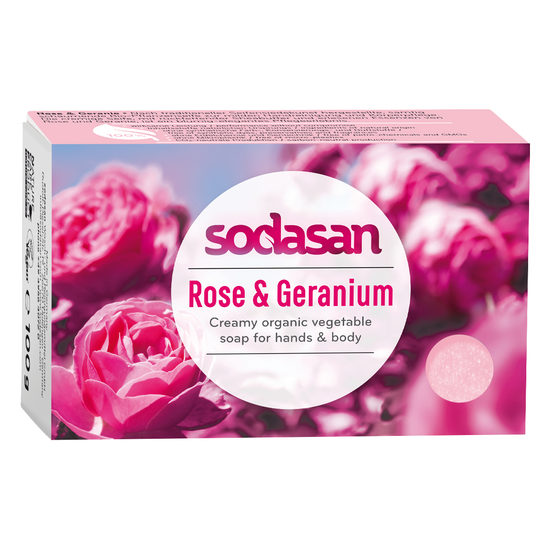 Sodasan Ros & Pelargon Tvål 100 g