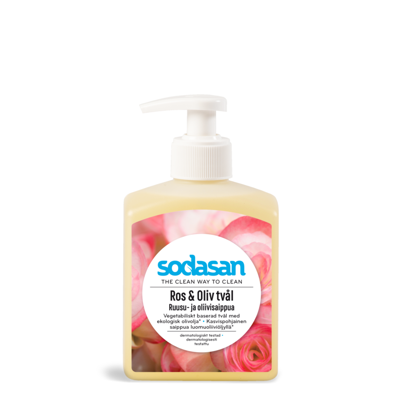 Sodasan Ros & Oliv Tvål Med Ekologisk Olivolja 300 ml