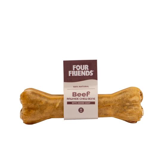 FourFriends Beef Rawhide Chew Bone with Goat 17 cm