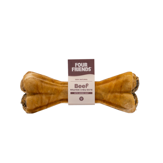 FourFriends Beef Rawhide Chew Bone with Goat 22 cm