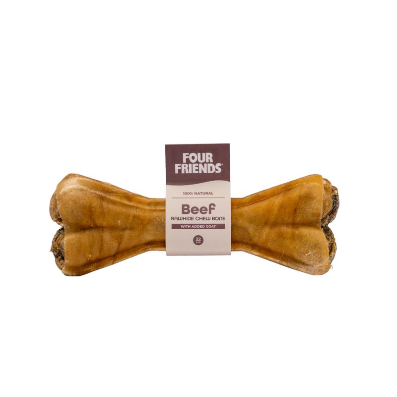FourFriends Beef Rawhide Chew Bone with Goat 22 cm