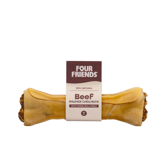 FourFriends Beef Rawhide Chew Bone with Bull Pizzle 17 cm