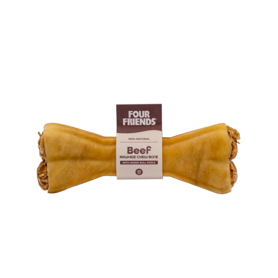 FourFriends Beef Rawhide Chew Bone with Bull Pizzle 22 cm