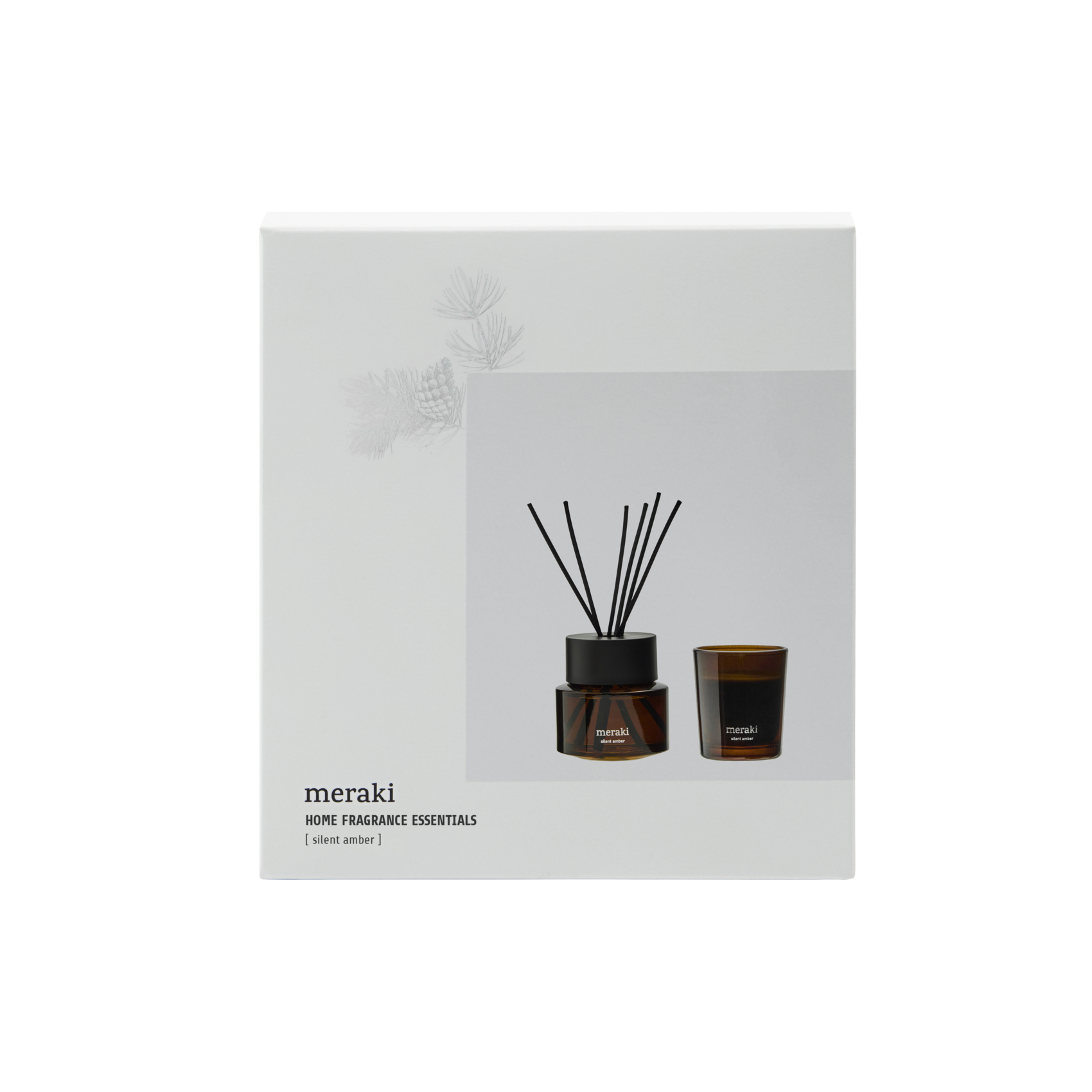 Meraki Gift Box Silent Amber Diffuser 100 ml + Scented Candle 60 g