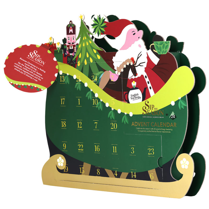 English Tea Shop Adventskalender Santa Sleigh EKO 24 luckor