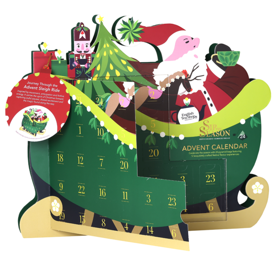 English Tea Shop Adventskalender Santa Sleigh EKO 24 luckor
