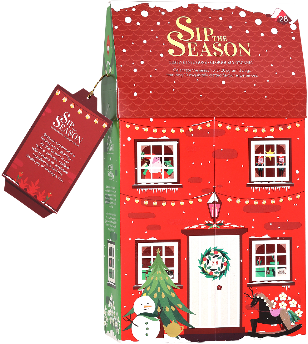 English Tea Shop Christmas Cottage 28 pyramidpåsar