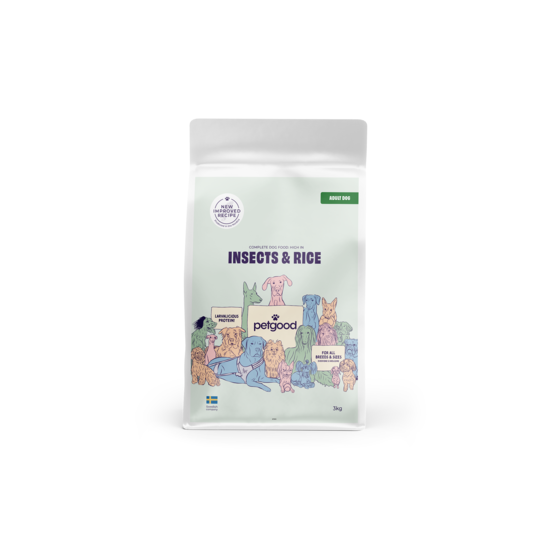 Petgood Insekter & Ris Vuxen Hund 3 kg