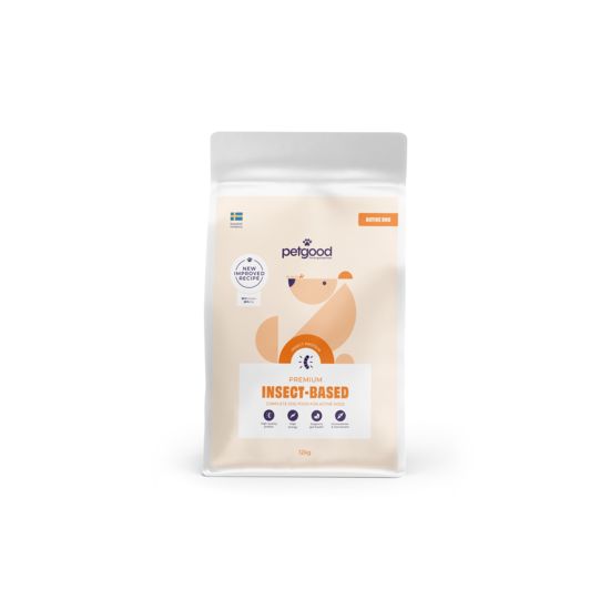 Petgood Insektsbaserat Aktivfoder Vuxen Hund 12 kg
