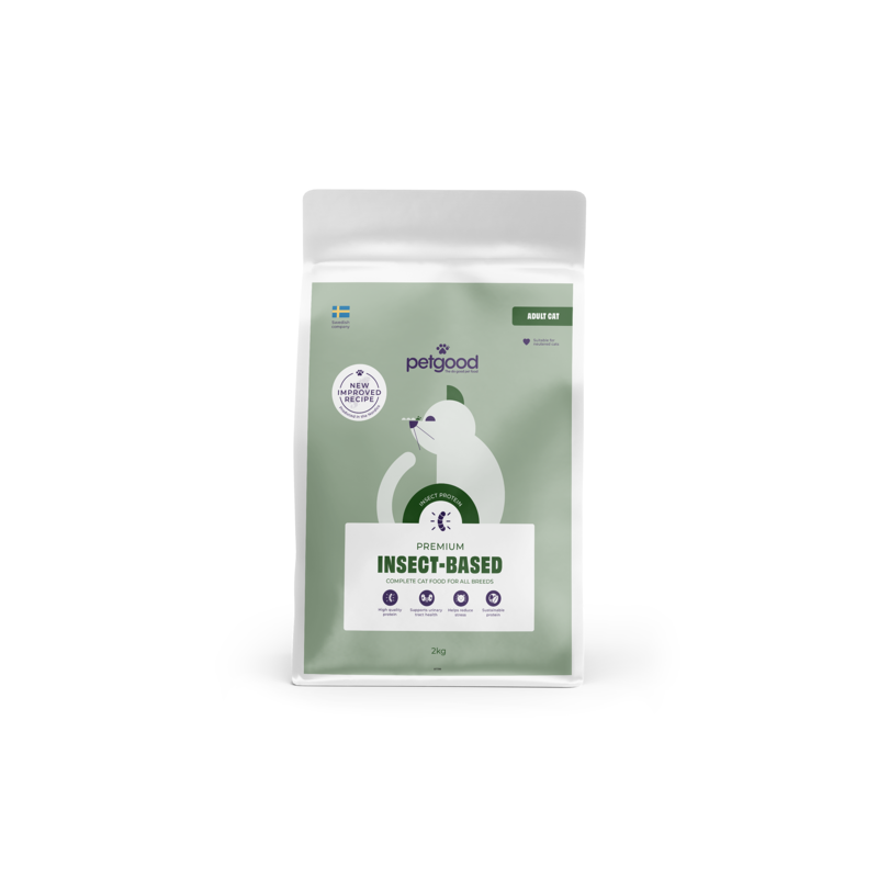 Petgood Insektsbaserat Premiumfoder Vuxen Katt 2 kg