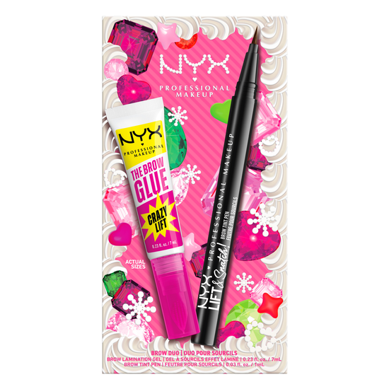 NYX Professional Makeup Brow Duo Holiday Kit: Lift N Snatch Brow Tint Pen Espresso + The Brow Glue Crazy Lift