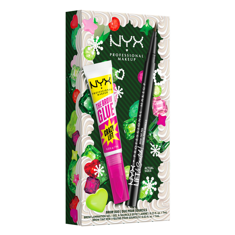 3 för 2 | NYX Professional Makeup Brow Duo Holiday Kit: Lift N Snatch Brow Tint Pen Ash Brown + The Brow Glue Crazy Lift