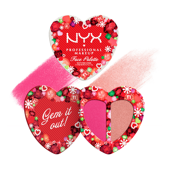 NYX Professional Makeup Bling The Halls Face Palette Blush and Highlighter Duo: Pink Gem and Quartz