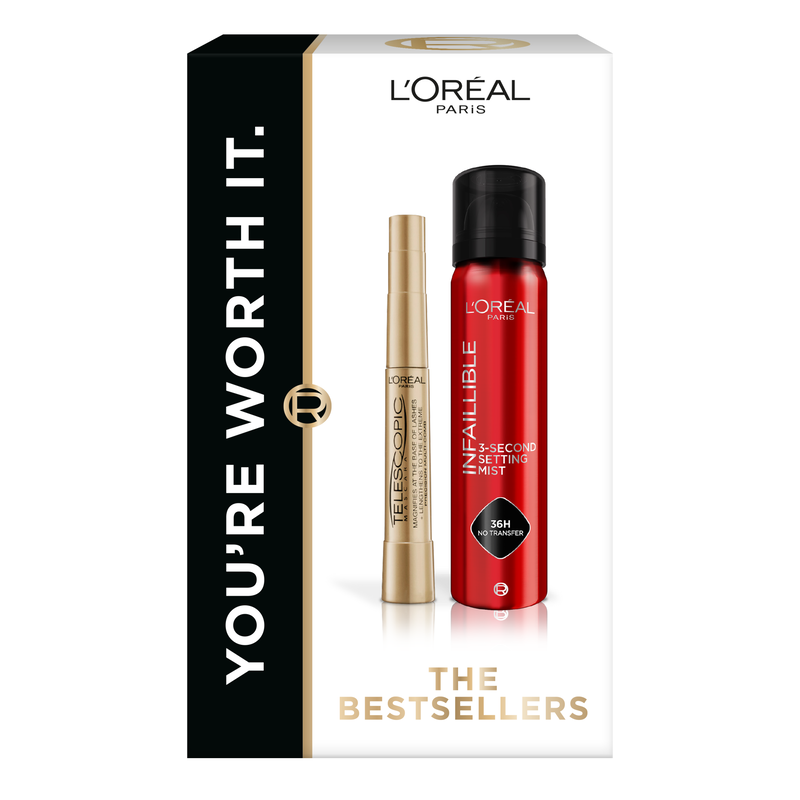 L’Oréal Paris Telescopic Mascara Black & Infaillible 3-Second Setting Mist Gift Box
