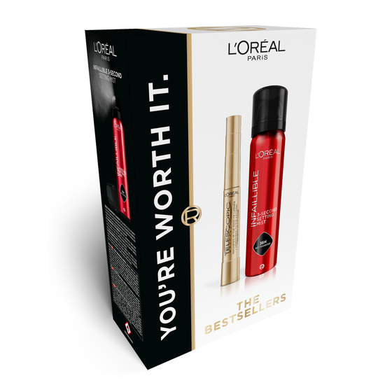 L'Oréal Paris Telescopic Mascara Black & Infaillible 3-Second Setting Mist Gift Box