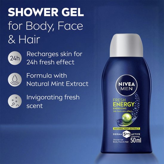 NIVEA MEN Duschtvål Fresh Energy Shower Gel 50 ml