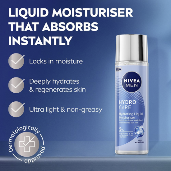 NIVEA MEN Lätt Ansiktskräm Hydrocare Hydrating Liquid 100 ml