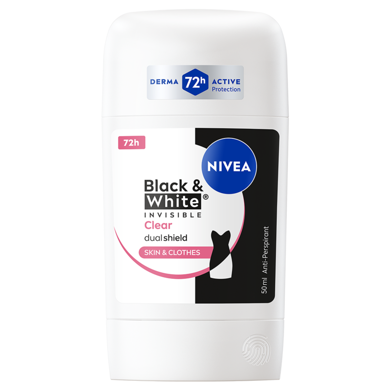 NIVEA Antiperspirant Deo Stick Black & White Invisible Clear 50 ml
