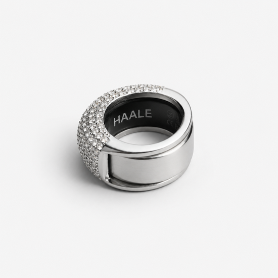 HAALE II Ring cover Silver Pave Size 7